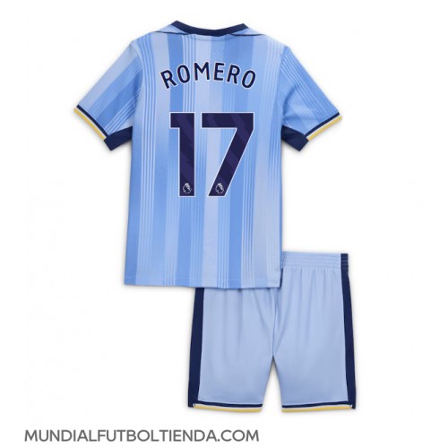 Camiseta Tottenham Hotspur Cristian Romero #17 Segunda Equipación Replica 2024-25 para niños mangas cortas (+ Pantalones cortos)